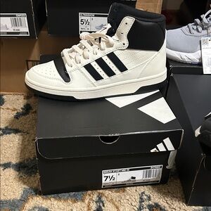 adidas Black and White High-Top Sneakers